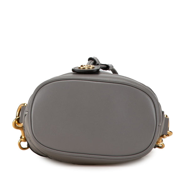 グッチ GGマトラッセ バケットバッグ ショルダーバッグ 728231 グレー レザー レディース GUCCI 【中古】