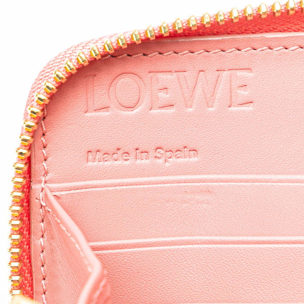 ロエベ アナグラム ラウンドファスナー 長財布 ブラック ピンク レザー レディース LOEWE 【中古】