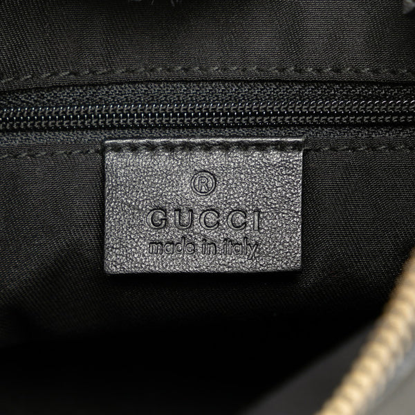 グッチ ロゴ ゴールド金具 ハンドバッグ ブラック レザー レディース GUCCI 【中古】