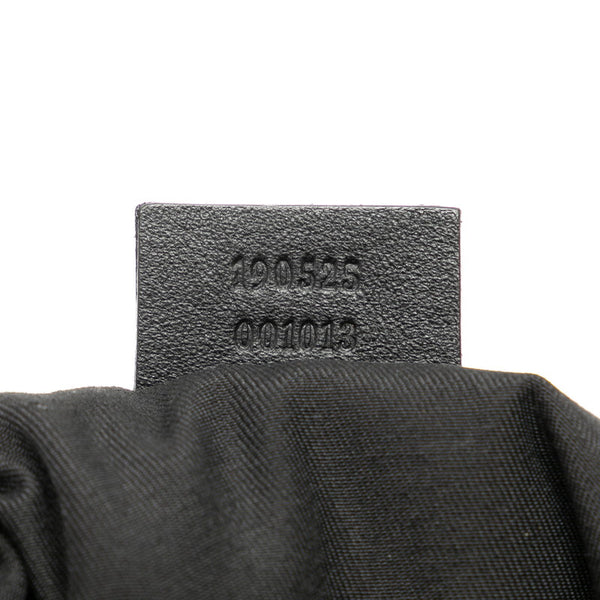 グッチ ロゴ ゴールド金具 ハンドバッグ ブラック レザー レディース GUCCI 【中古】