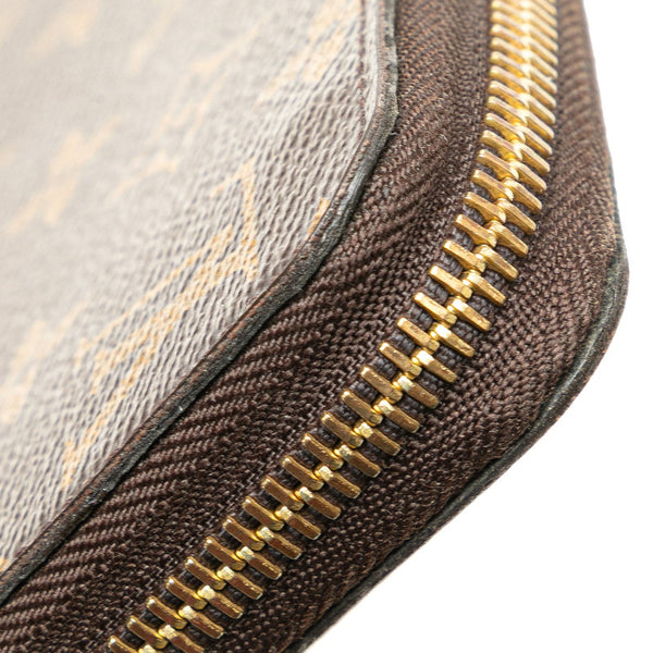 ルイ ヴィトン モノグラム ジッピー ウォレット ラウンドファスナー 長財布 M42616 ブラウン PVC レザー レディース LOUIS VUITTON 【中古】
