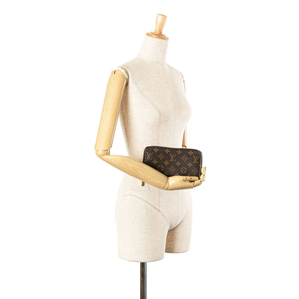 ルイ ヴィトン モノグラム ジッピー ウォレット ラウンドファスナー 長財布 M42616 ブラウン PVC レザー レディース LOUIS VUITTON 【中古】