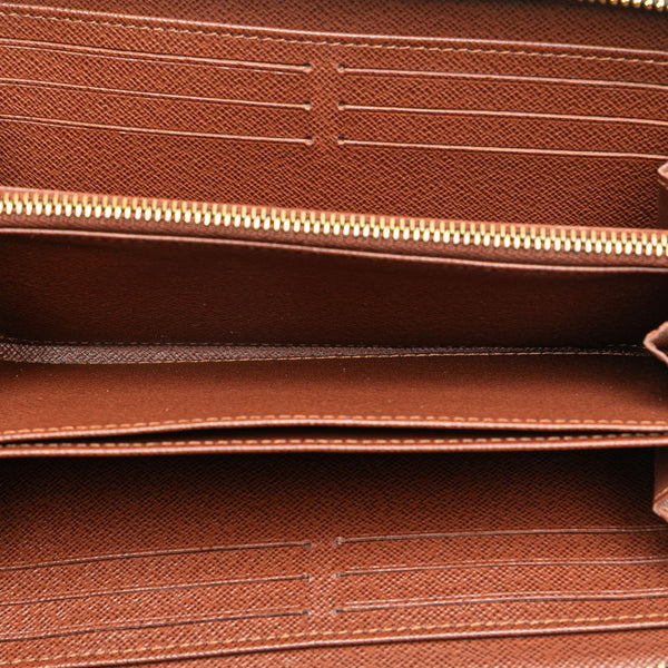 ルイ ヴィトン モノグラム ジッピー ウォレット ラウンドファスナー 長財布 M42616 ブラウン PVC レザー レディース LOUIS VUITTON 【中古】