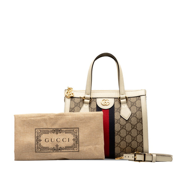 グッチ GGスプリーム オフィディア ハンドバッグ ショルダーバッグ 2WAY 547551 ベージュ ホワイト PVC レザー レディース GUCCI 【中古】