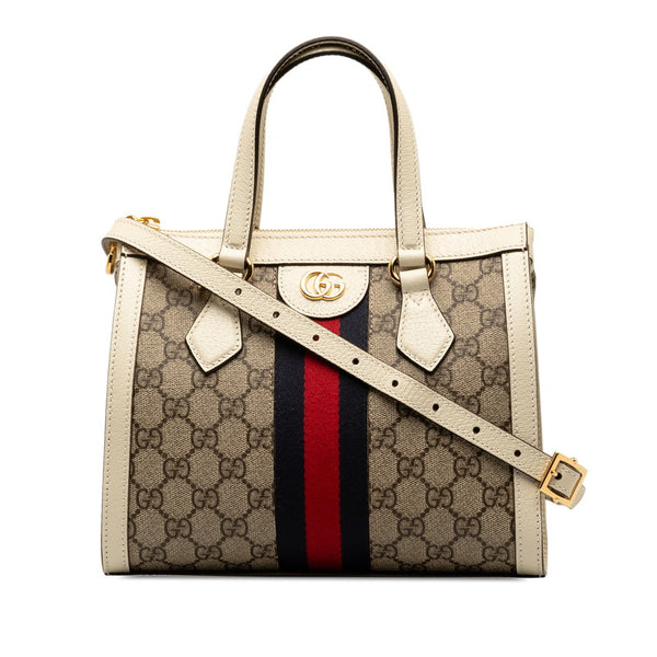 グッチ GGスプリーム オフィディア ハンドバッグ ショルダーバッグ 2WAY 547551 ベージュ ホワイト PVC レザー レディース GUCCI 【中古】