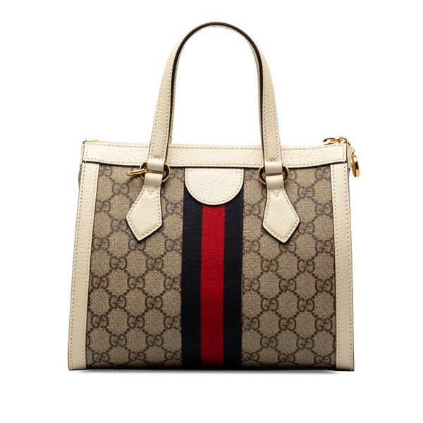 グッチ GGスプリーム オフィディア ハンドバッグ ショルダーバッグ 2WAY 547551 ベージュ ホワイト PVC レザー レディース GUCCI 【中古】