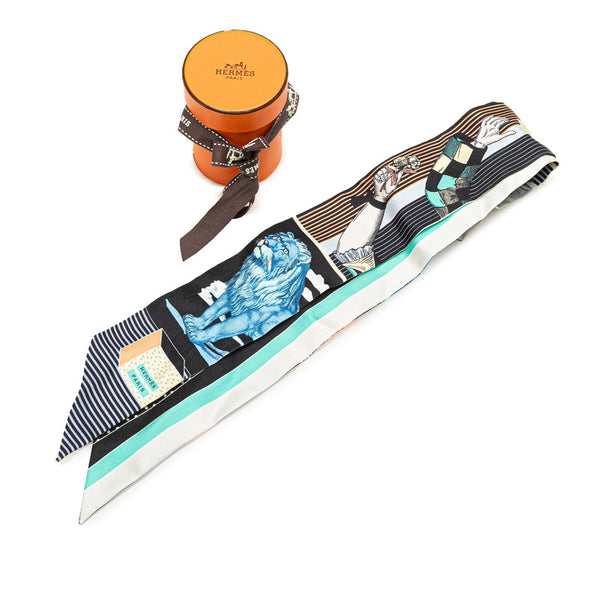 エルメス ツイリー GRAND THEATRE NOUVEAU グラン テアトル ヌーヴォー スカーフ ブラック マルチカラー シルク レディース HERMES 【中古】