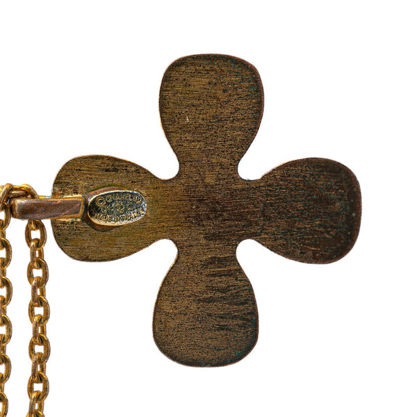 シャネル ココマーク ラインストーン ネックレス ゴールド メッキ レディース CHANEL 【中古】