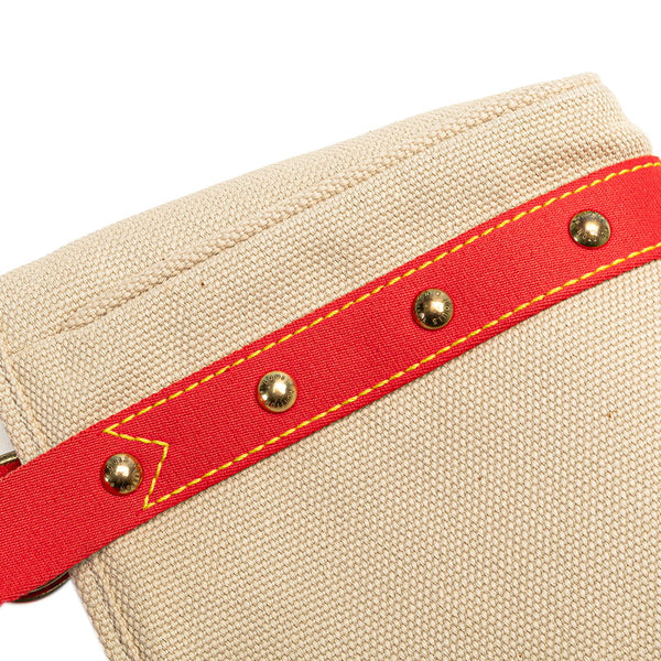 ルイ ヴィトン アンティグア カバPM ハンドバッグ M40038 ベージュ レッド キャンバス レディース LOUIS VUITTON 【中古】
