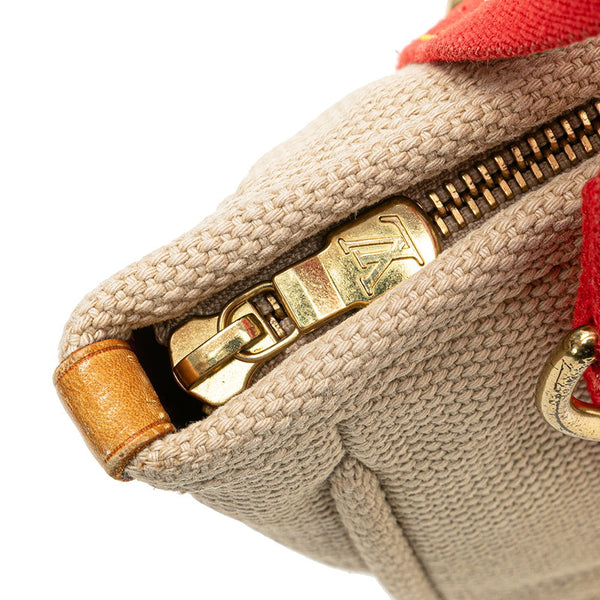 ルイ ヴィトン アンティグア カバPM ハンドバッグ M40038 ベージュ レッド キャンバス レディース LOUIS VUITTON 【中古】
