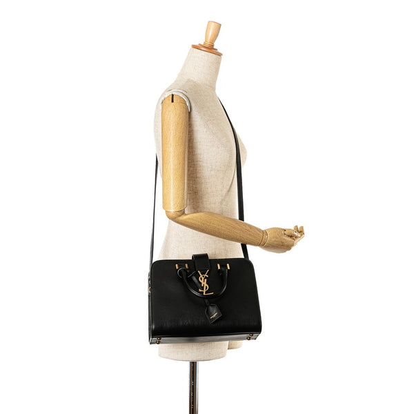 サンローラン ベイビーカバス ハンドバッグ ショルダーバッグ 2WAY 568853 ブラック レザー レディース SAINT LAURENT 【中古】