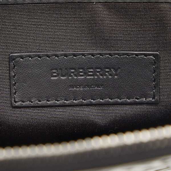 バーバリー TBモノグラム  クラッチバッグ セカンドバッグ PCケース ブラック レザー レディース BURBERRY 【中古】