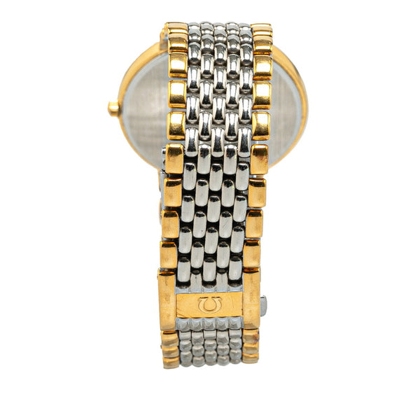 オメガ デビル 腕時計 395.0875.2 クオーツ ゴールド文字盤 ステンレススチール メンズ OMEGA 【中古】