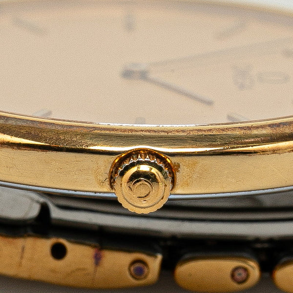 オメガ デビル 腕時計 395.0875.2 クオーツ ゴールド文字盤 ステンレススチール メンズ OMEGA 【中古】