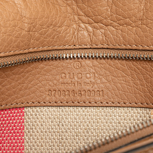 グッチ バンブー デイリー 斜め掛け ショルダーバッグ 370826 ブラウン レザー レディース GUCCI 【中古】