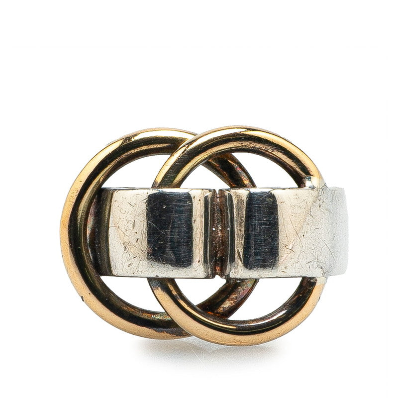 エルメス ドゥザノー リング 指輪 SV925 シルバー K18YG イエローゴールド レディース HERMES 【中古】