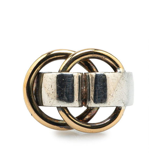 エルメス ドゥザノー リング 指輪 SV925 シルバー K18YG イエローゴールド レディース HERMES 【中古】