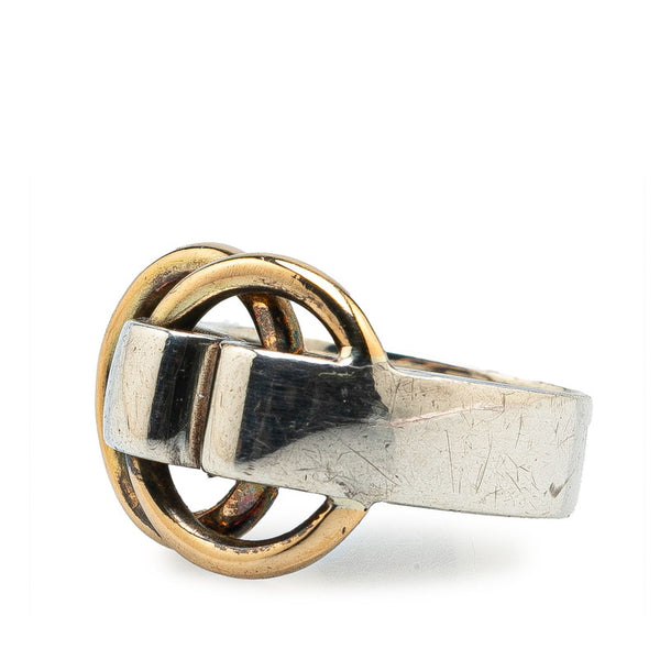 エルメス ドゥザノー リング 指輪 SV925 シルバー K18YG イエローゴールド レディース HERMES 【中古】