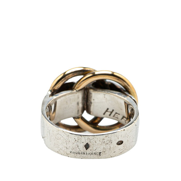 エルメス ドゥザノー リング 指輪 SV925 シルバー K18YG イエローゴールド レディース HERMES 【中古】