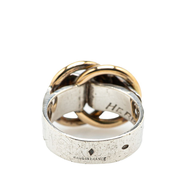 エルメス ドゥザノー リング 指輪 SV925 シルバー K18YG イエローゴールド レディース HERMES 【中古】