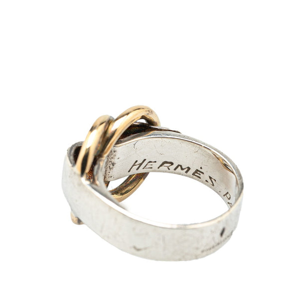 エルメス ドゥザノー リング 指輪 SV925 シルバー K18YG イエローゴールド レディース HERMES 【中古】