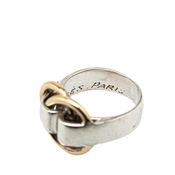 エルメス ドゥザノー リング 指輪 SV925 シルバー K18YG イエローゴールド レディース HERMES 【中古】