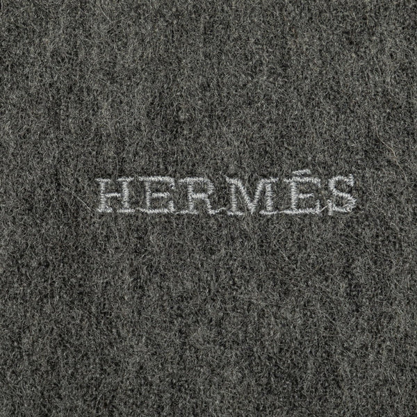 エルメス マフラー グレー カシミヤ レディース HERMES 【中古】
