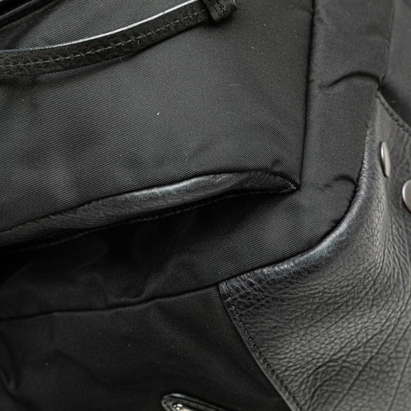プラダ スタッズ 斜め掛け ショルダーバッグ ブラック ナイロン レザー レディース PRADA 【中古】
