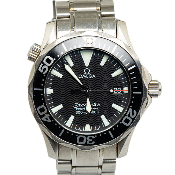 オメガ シーマスター300 プロフェッショナル 腕時計 2262.50 クオーツ ブラック文字盤 ステンレススチール レディース OMEGA 【中古】