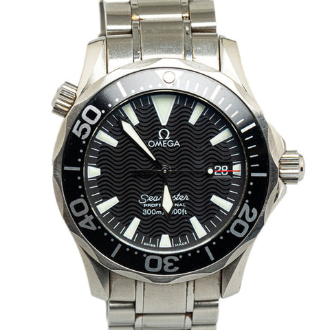 オメガ シーマスター300 プロフェッショナル 腕時計 2262.50 クオーツ ブラック文字盤 ステンレススチール レディース OMEGA 【中古】