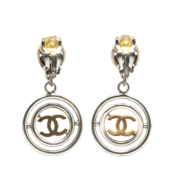 シャネル ココマーク 四つ葉 クローバー ラウンド サークル イヤリング スイング シルバー ゴールド メタル メッキ レディース CHANEL 【中古】