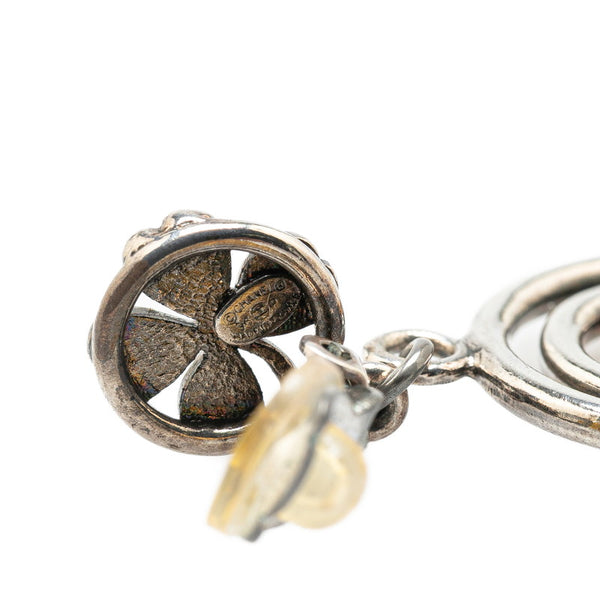 シャネル ココマーク 四つ葉 クローバー ラウンド サークル イヤリング スイング シルバー ゴールド メタル メッキ レディース CHANEL 【中古】