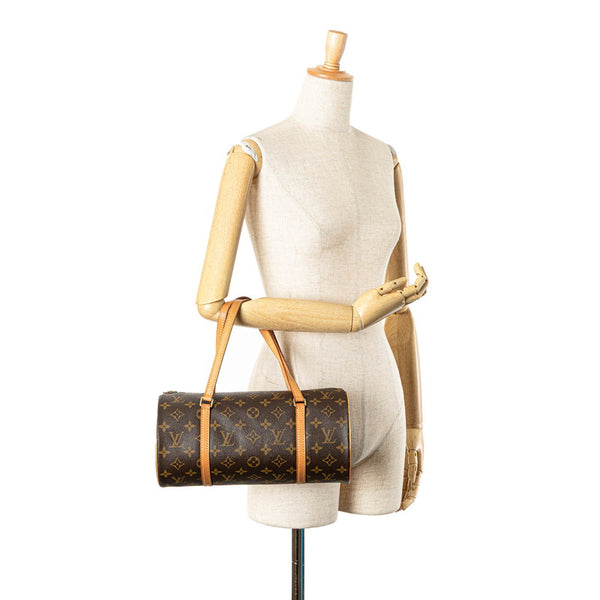 ルイ ヴィトン モノグラム パピヨン30 ハンドバッグ M51385 ブラウン PVC レザー レディース LOUIS VUITTON 【中古】