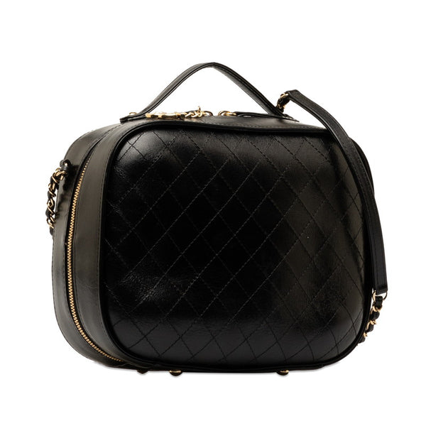 シャネル ビコローレ チェーン ハンドバッグ ショルダーバッグ ブラック ゴールド レザー レディース CHANEL 【中古】
