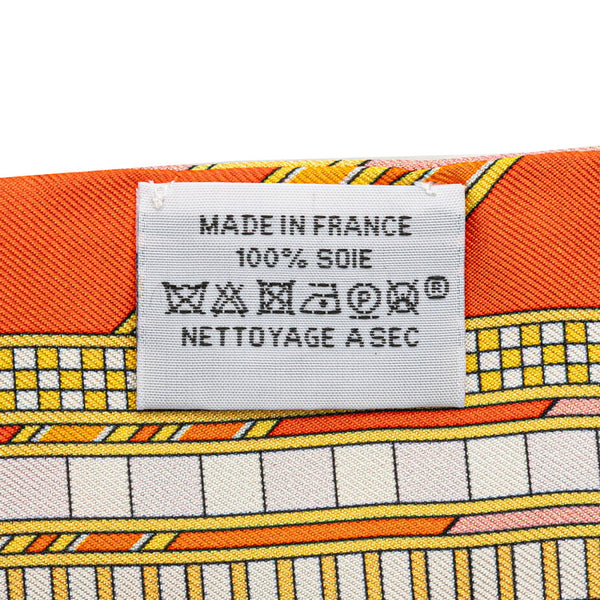 エルメス ツイリー BRIDES ET GRIS GRIS 馬勒とチャーム スカーフ イエロー レッド マルチカラー シルク レディース HERMES 【中古】