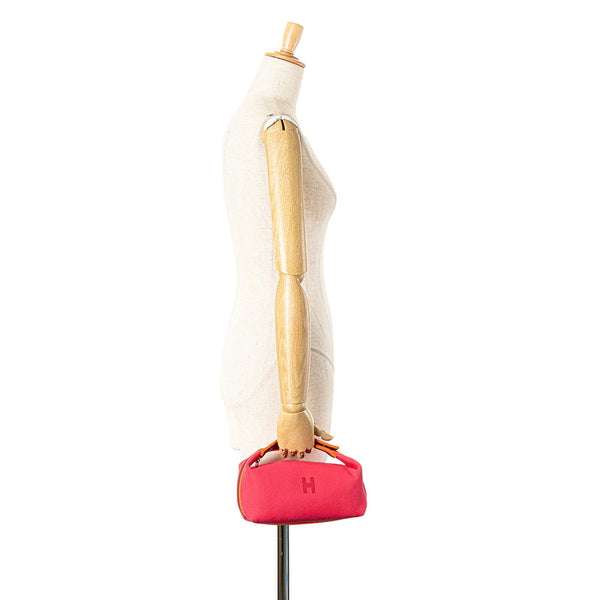 エルメス ブリッドアブラックPM ハンドバッグ ピンク オレンジ キャンバス  HERMES 【中古】