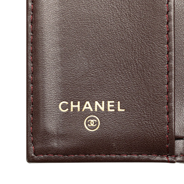 シャネル ココマーク マトラッセ 三つ折り財布 ブラック キャビアスキン レディース CHANEL 【中古】