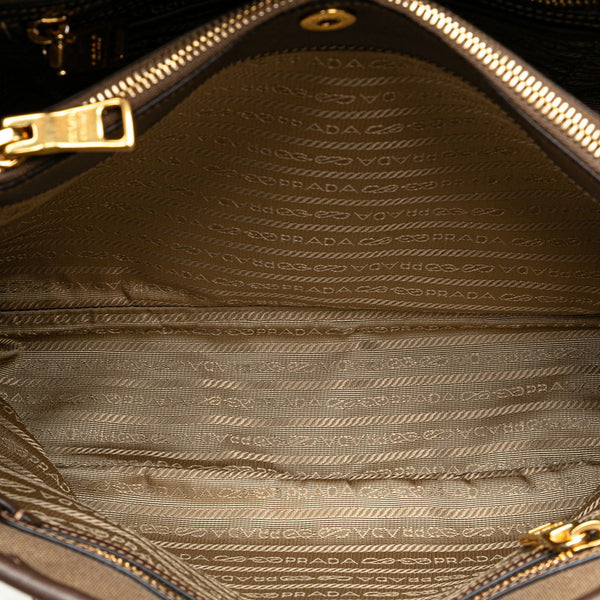 プラダ 三角ロゴプレート ハンドバッグ ショルダーバッグ 2WAY BN2832 ブラウン キャンバス レザー レディース PRADA 【中古】