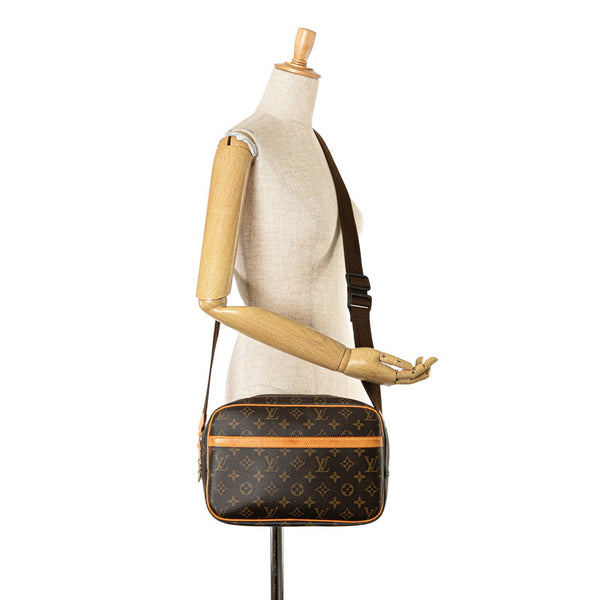 ルイ ヴィトン モノグラム  リポーターPM 斜め掛け ショルダーバッグ  M45254 ブラウン PVC レザー レディース LOUIS VUITTON 【中古】