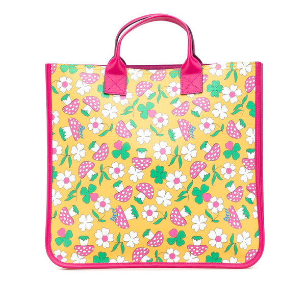 グッチ チルドレンズ マッシュルームプリント トートバッグ ハンドバッグ 550763 イエロー ピンク マルチカラー PVC キッズ GUCCI 【中古】