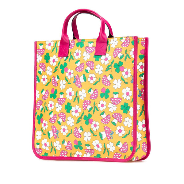 グッチ チルドレンズ マッシュルームプリント トートバッグ ハンドバッグ 550763 イエロー ピンク マルチカラー PVC キッズ GUCCI 【中古】