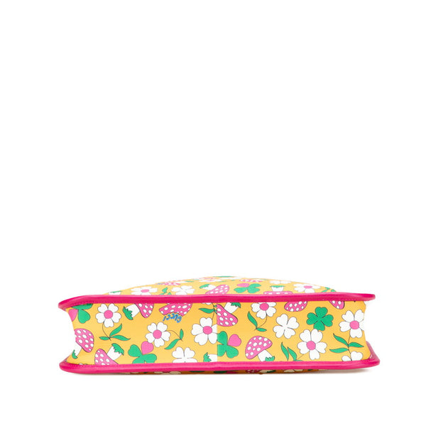 グッチ チルドレンズ マッシュルームプリント トートバッグ ハンドバッグ 550763 イエロー ピンク マルチカラー PVC キッズ GUCCI 【中古】