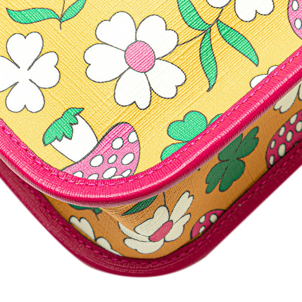 グッチ チルドレンズ マッシュルームプリント トートバッグ ハンドバッグ 550763 イエロー ピンク マルチカラー PVC キッズ GUCCI 【中古】