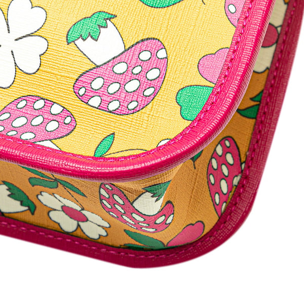 グッチ チルドレンズ マッシュルームプリント トートバッグ ハンドバッグ 550763 イエロー ピンク マルチカラー PVC キッズ GUCCI 【中古】