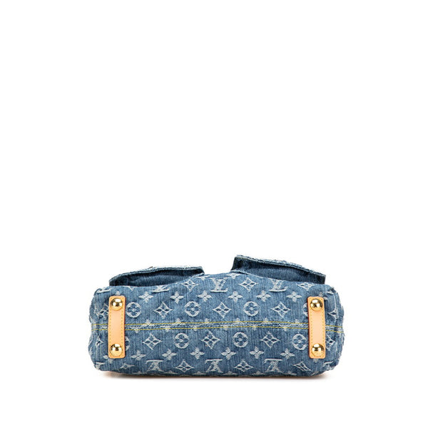 ルイ ヴィトン モノグラム デニム バギーPM ショルダーバッグ M95049 ブルー デニム レザー レディース LOUIS VUITTON 【中古】