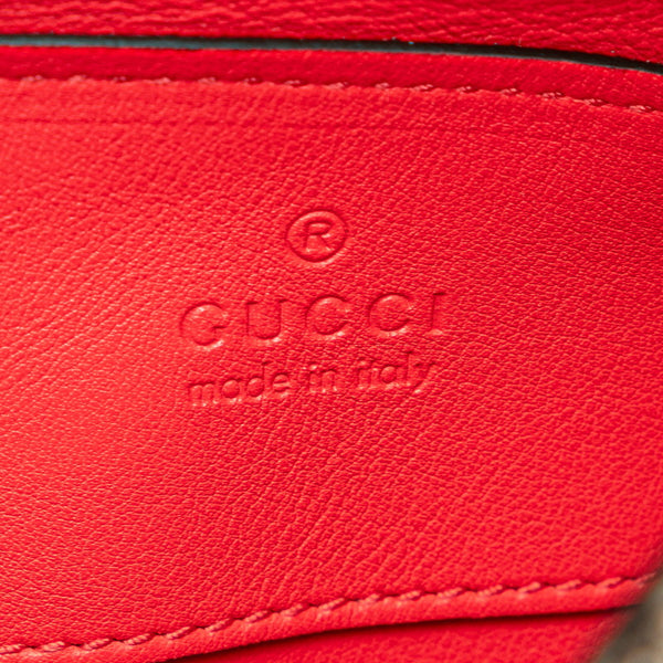 グッチ GGスプリーム スモールハート LOVE チェーン ショルダーバッグ 678131 ベージュ レッド PVC レザー レディース GUCCI 【中古】