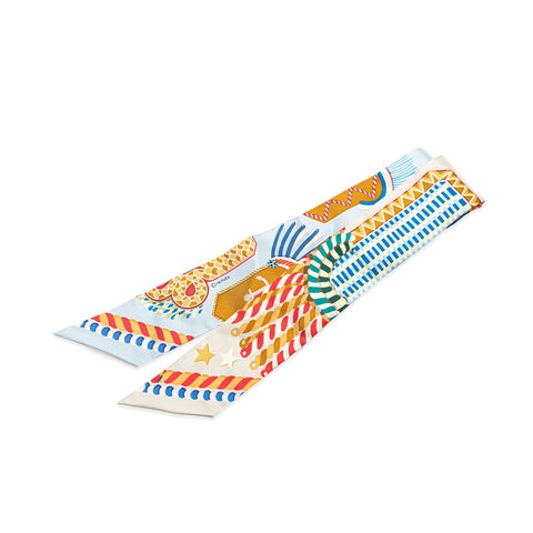 エルメス ツイリー エポレット トゥ ガラ EPAULETTES DE GALA スカーフ ベージュ マルチカラー シルク レディース HERMES 【中古】