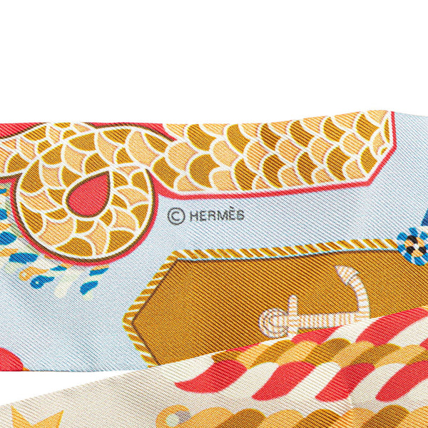 エルメス ツイリー エポレット トゥ ガラ EPAULETTES DE GALA スカーフ ベージュ マルチカラー シルク レディース HERMES 【中古】