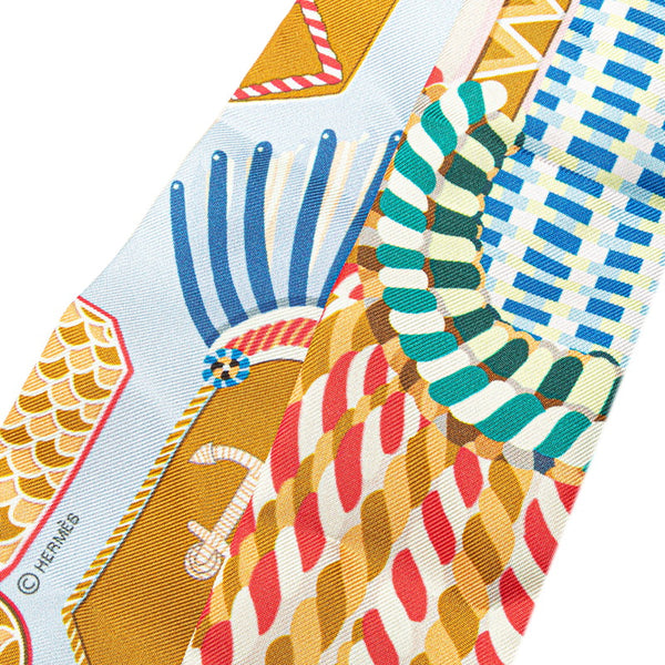 エルメス ツイリー エポレット トゥ ガラ EPAULETTES DE GALA スカーフ ベージュ マルチカラー シルク レディース HERMES 【中古】