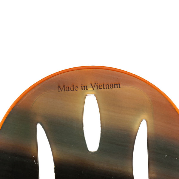 エルメス トンキン ネックレス オレンジ ブラウン バッファローホーン ラッカー レディース HERMES 【中古】